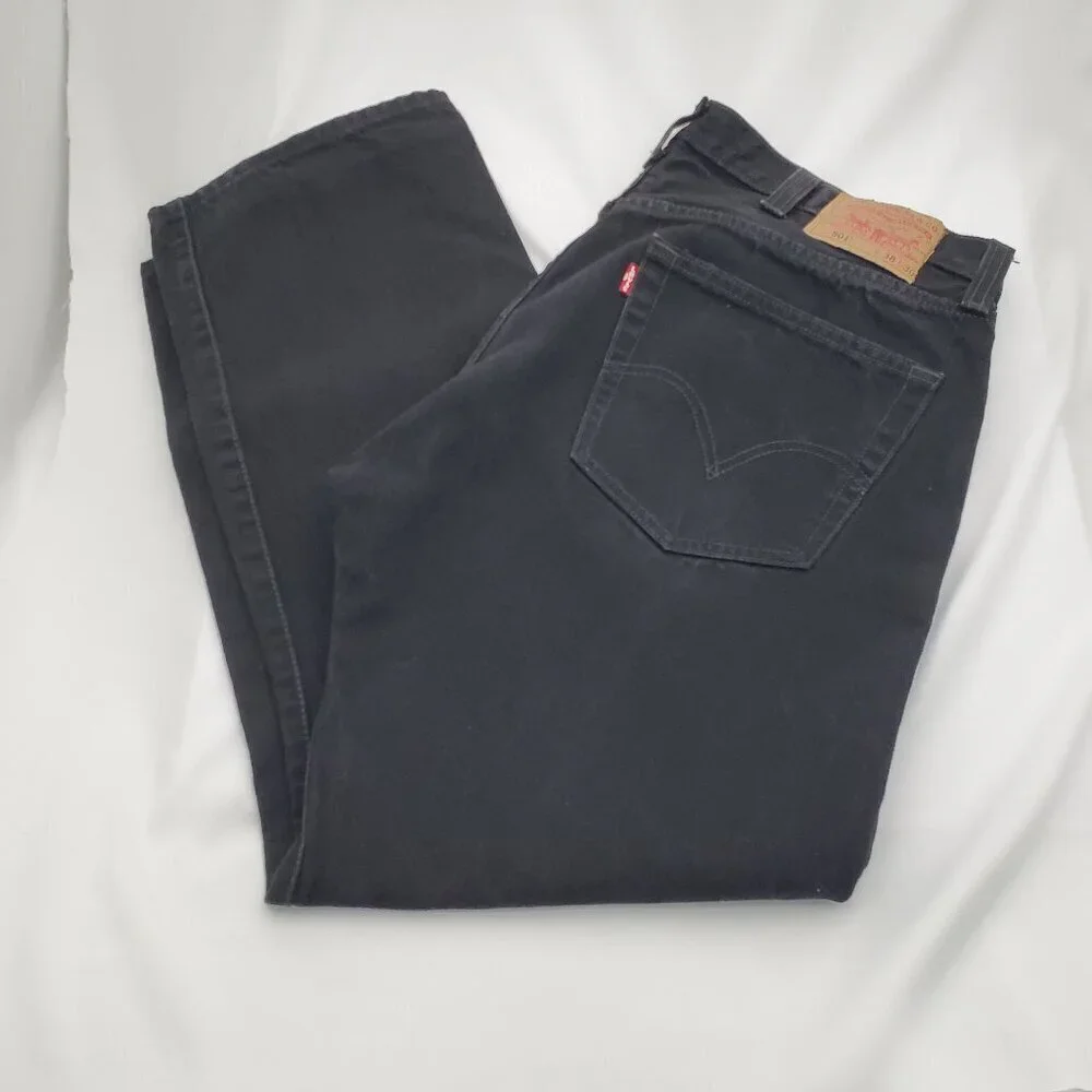 Vintage Levi’s 501 Button Fly Straight Leg Jeans - Black 38x30